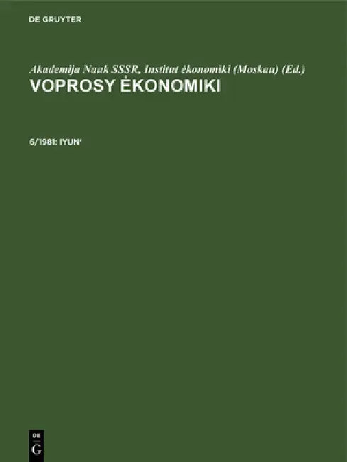 Iyun' by Akademija Nauk Sssr Institut Ekonomiki (