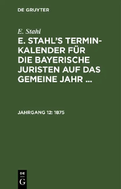 1875 by E. Stahl