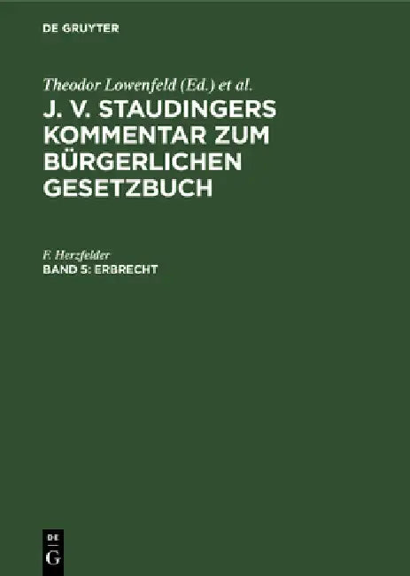 Erbrecht by F. Herzfelder
