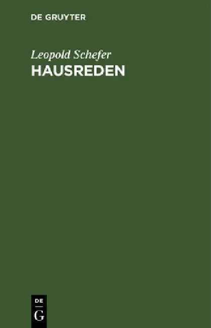 Hausreden by Leopold Schefer