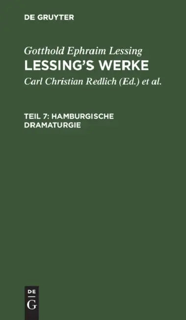 Hamburgische Dramaturgie by Carl Christian Redlich, Robert Pilger, Emil Grosse
