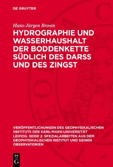 Hydrographie Und Wasserhaushalt Der Boddenkette Südlich Des Darß Und Des Zingst by Hans-Jürgen Brosin