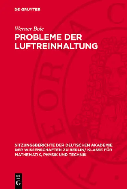 Probleme Der Luftreinhaltung by Werner Boie