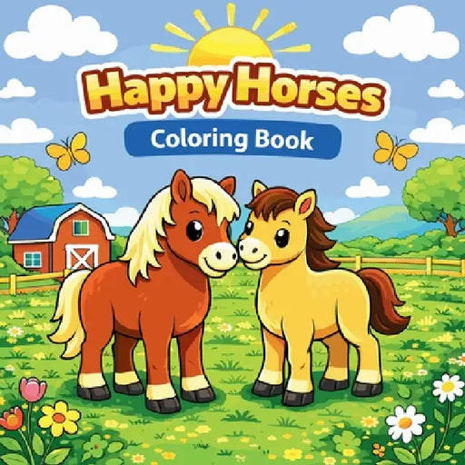 Happy Horses A Coloring Book for Kids by Johana Iahn