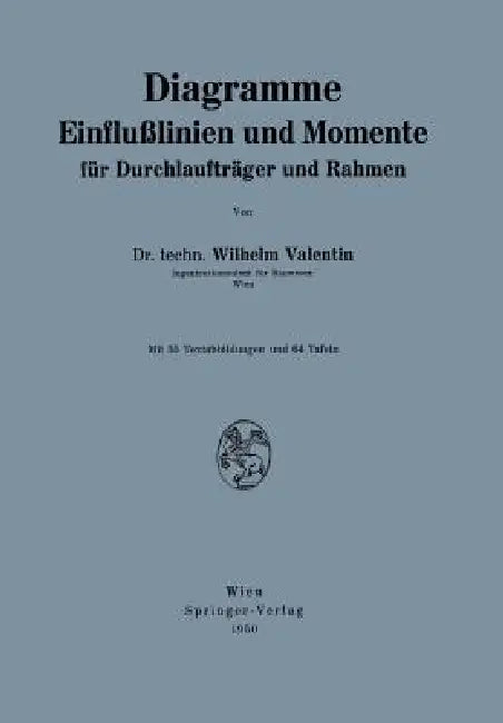 Diagramme Einflußlinien Und Momente Für Durchlaufträger Und Rahmen: Diagramme by Wilhelm Valentin