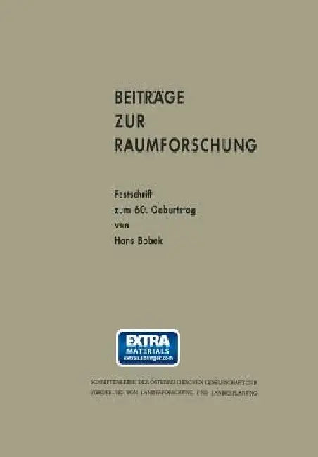 Beiträge Zur Raumforschung: Festschrift Zum 60. Geburtstag Von Hans Bobek by Kenneth A. Loparo