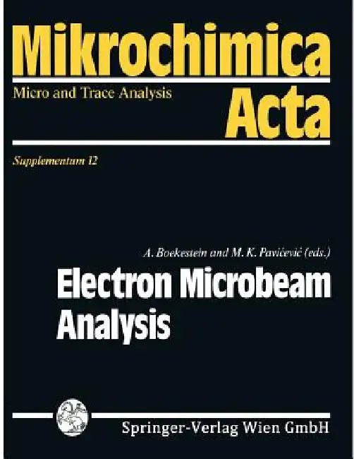 Electron Microbeam Analysis by Abraham Boekestein, Miodrag K. Pavicevic