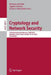 Cryptology and Network Security: 13th International Conference, Cans 2014, Heraklion, Crete, Greece, October 22-24, 2014. Proceedings by Dimitris Gritzalis