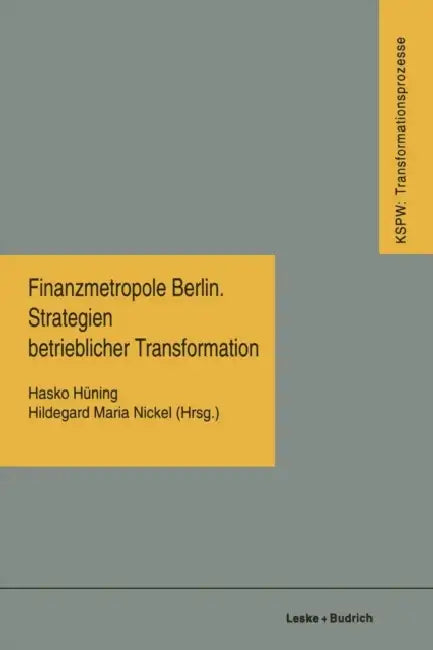 Finanzmetropole Berlin Strategien Betrieblicher Transformation by Hasko Hüning