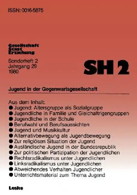 Jugend in Der Gegenwartsgesellschaft by Bernhard Schäfers