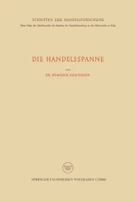 Die Handelsspanne by Edmund Sundhoff
