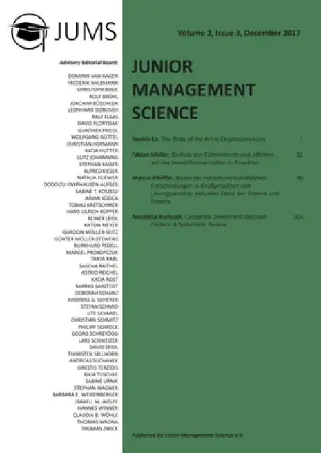 Junior Management Science, Volume 2, Issue 3, December 2017 by Junior Management Science E. V.
