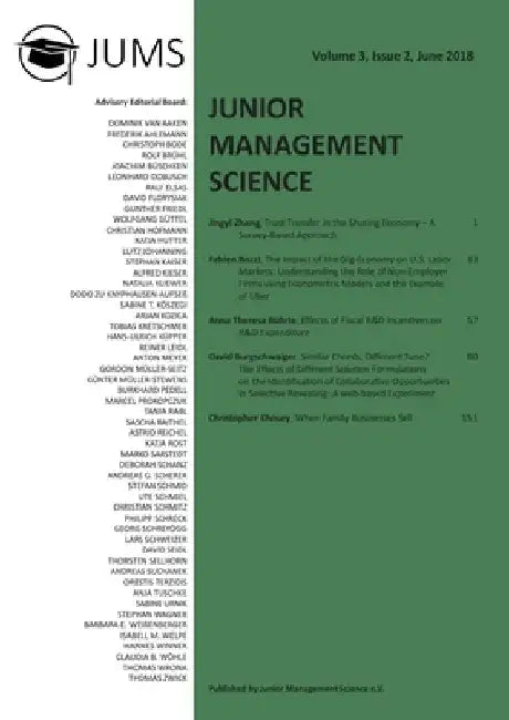 Junior Management Science, Volume 3, Issue 2, June 2018 by Junior Management Science E. V.