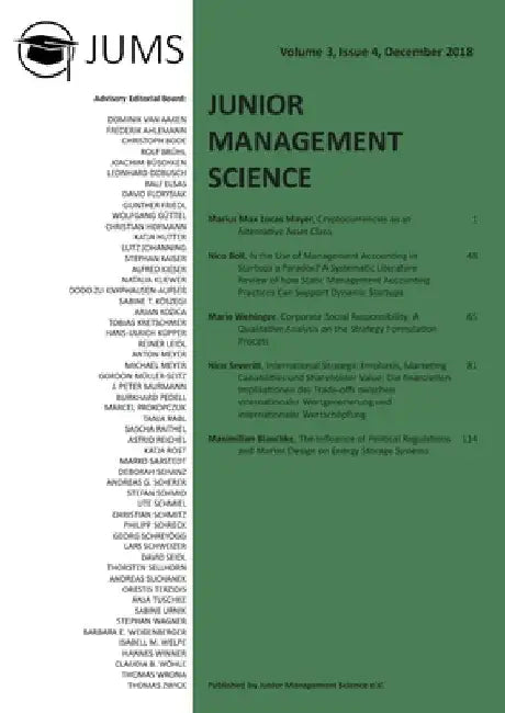 Junior Management Science, Volume 3, Issue 4, December 2018 by Junior Management Science E. V.