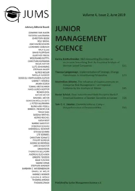 Junior Management Science, Volume 4, Issue 2, June 2019 by Junior Management Science E. V.