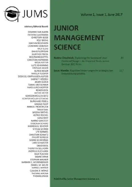 Junior Management Science, Volume 2, Issue 1, June 2017 by Junior Management Science E. V.