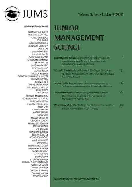 Junior Management Science, Volume 3, Issue 1, March 2018 by Junior Management Science E. V.