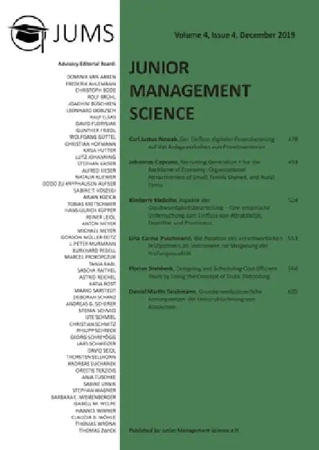 Junior Management Science, Volume 4, Issue 4, December 2019 by Junior Management Science E. V.