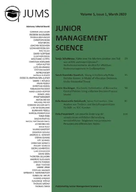 Junior Management Science, Volume 5, Issue 1, March 2020 by Junior Management Science E V
