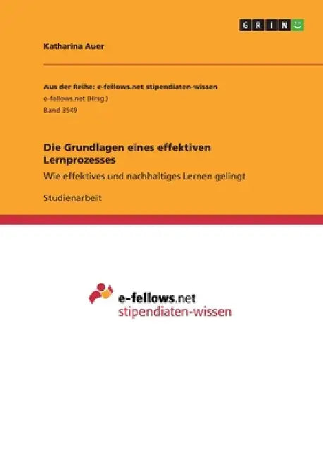 Die Grundlagen eines effektiven Lernprozesses: Wie effektives und nachhaltiges Lernen gelingt by Auer, Katharina