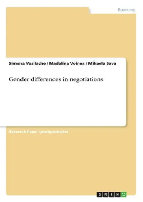 Gender differences in negotiations by Simona Vasilache