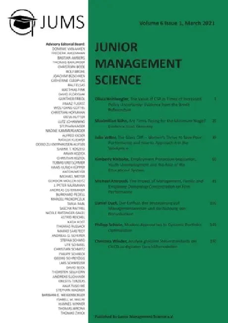Junior Management Science, Volume 6, Issue 1, March 2021 by Junior Management Science E V