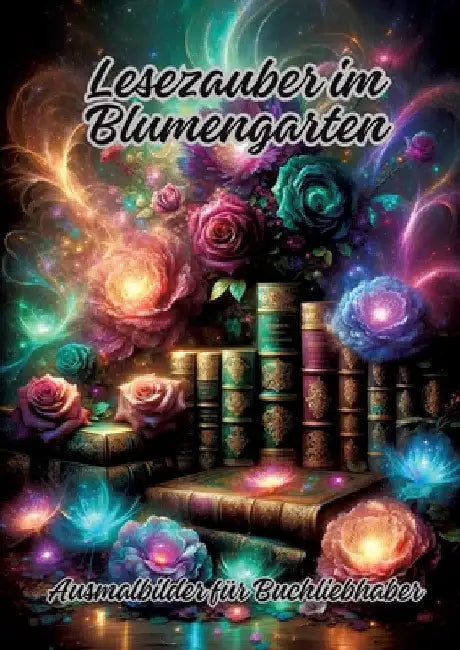 Lesezauber im Blumengarten: Ausmalbilder für Buchliebhaber by Diana Kluge