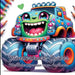 Monstertruck-Zauber: Niedliche Giganten zum Ausmalen by Ela Artjoy