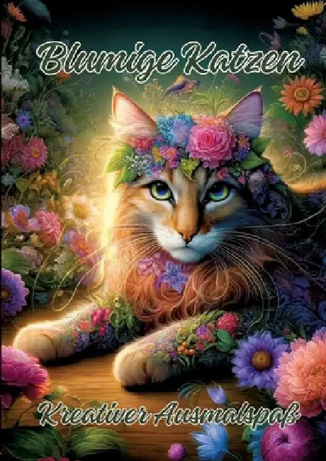 Blumige Katzen: Kreativer Ausmalspaß by Ela Artjoy