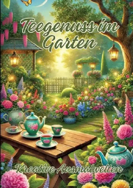 Teegenuss im Garten: Kreative Ausmalwelten by Ela Artjoy