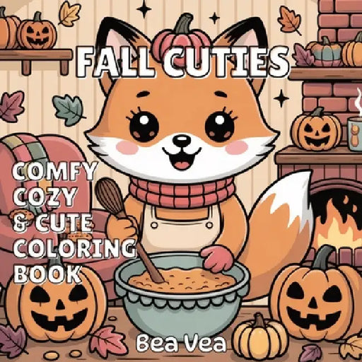 Fall Cuties Comfy, Cozy & Cute Coloring Book: 44 Bold & Easy Adorable Animal Coloring Pages for Relaxation For Adults and Teens by Bea Vea