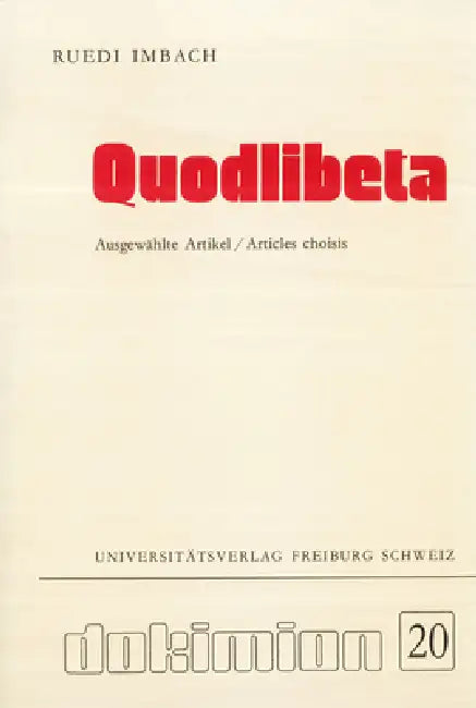 Quodlibeta by Ruedi Imbach