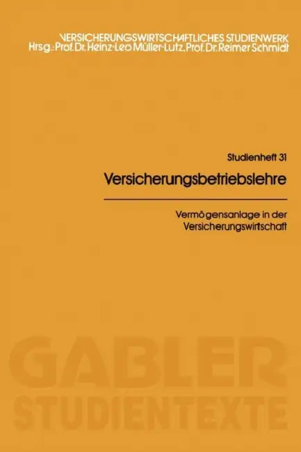 Vermögensanlage in Der Versicherungswirtschaft by Malte Von Bargen