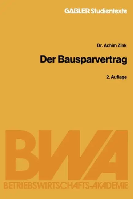 Der Bausparvertrag by Achim Zink