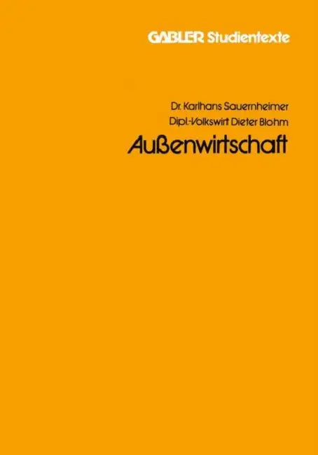 Außenwirtschaft by Karlhans Sauernheimer
