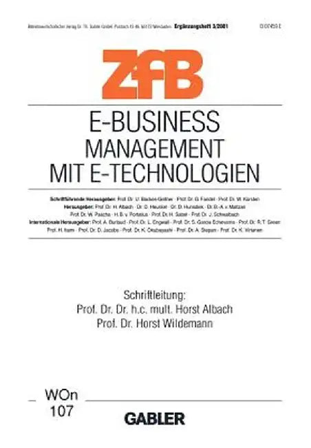E-Business Management Mit E-Technologien: Management Mit E-Technologien by Horst Albach