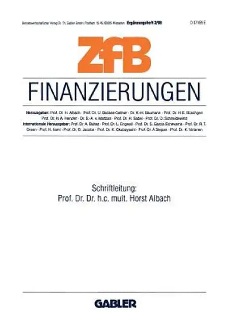 Finanzierungen by Horst Albach