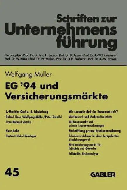 Eg '94 Und Versicherungsmärkte by Wolfgang Müller