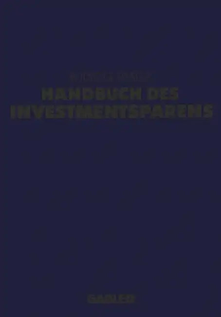 Handbuch Des Investmentsparens by Rüdiger H. Päsler