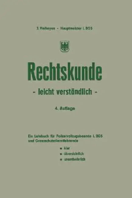 Rechtskunde -- Leicht Verständlich by Josef Verheyen