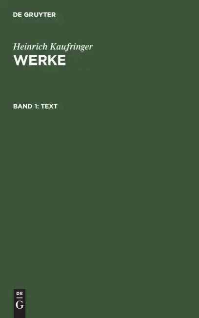 Text by Heinrich Kaufringer, Paul Sappler