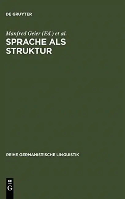 Sprache als Struktur by Manfred Geier, Manfred Kohrt, Christoph Küper