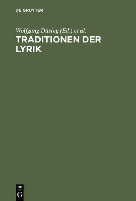 Traditionen der Lyrik by Wolfgang Düsing, Hans-Jürgen Schings, Stefan Trappen