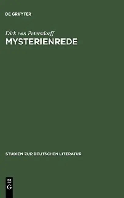 Mysterienrede: Zum Selbstverständis Romantischer Intellektueller by Dirk Von Petersdorff