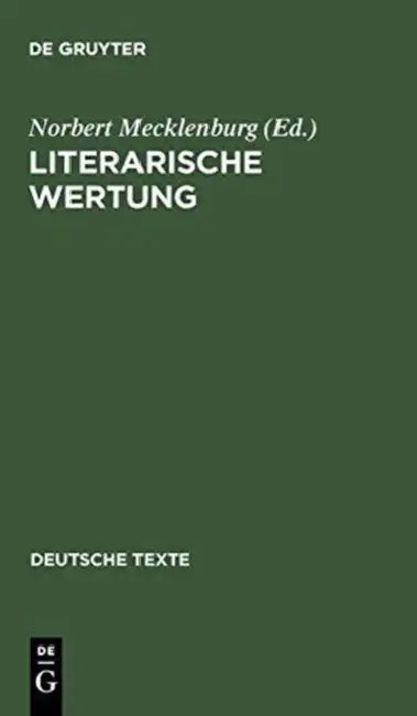 Literarische Wertung by Norbert Mecklenburg