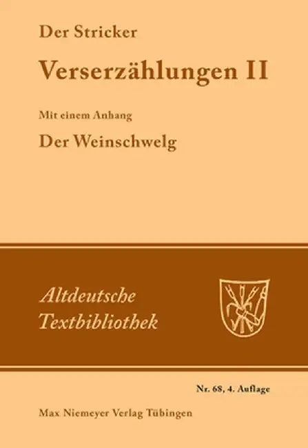Verserzählungen II by Hanns Der Stricker Fischer
