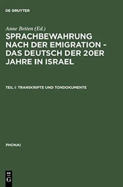 Transkripte und Tondokumente by Anne Betten, Sigrid Graßl