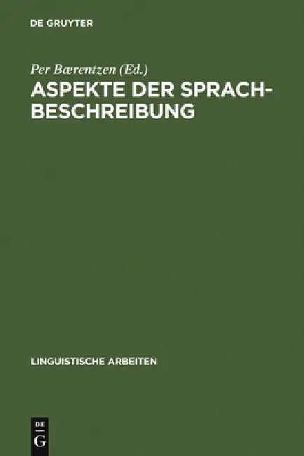 Aspekte der Sprachbeschreibung by Per Bærentzen