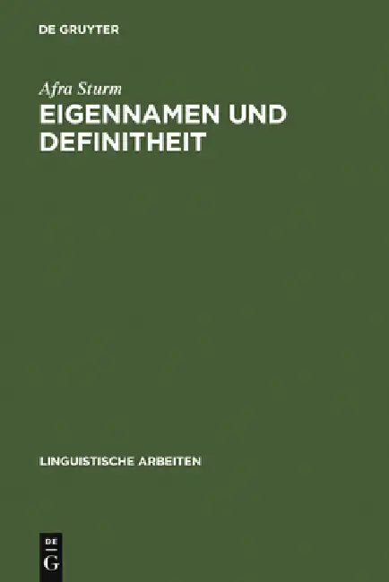 Eigennamen und Definitheit by Afra Sturm