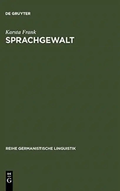 Sprachgewalt: Die sprachliche Reproduktion der Geschlechterhierarchie by Karsta Frank